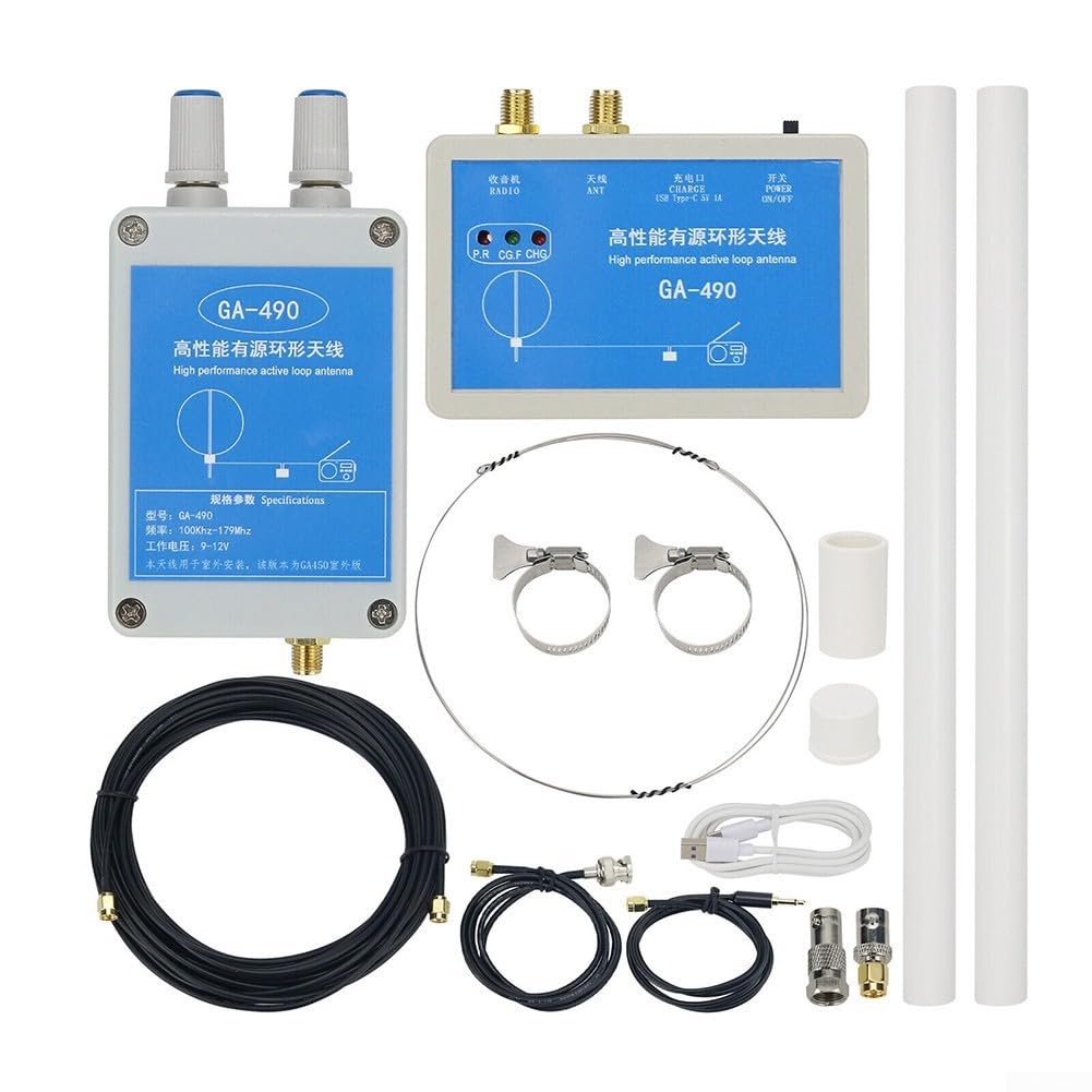 Antenne Active Loop GA 490, métal + ABS, large gamme de fréquences 100 KHz 179 MHz