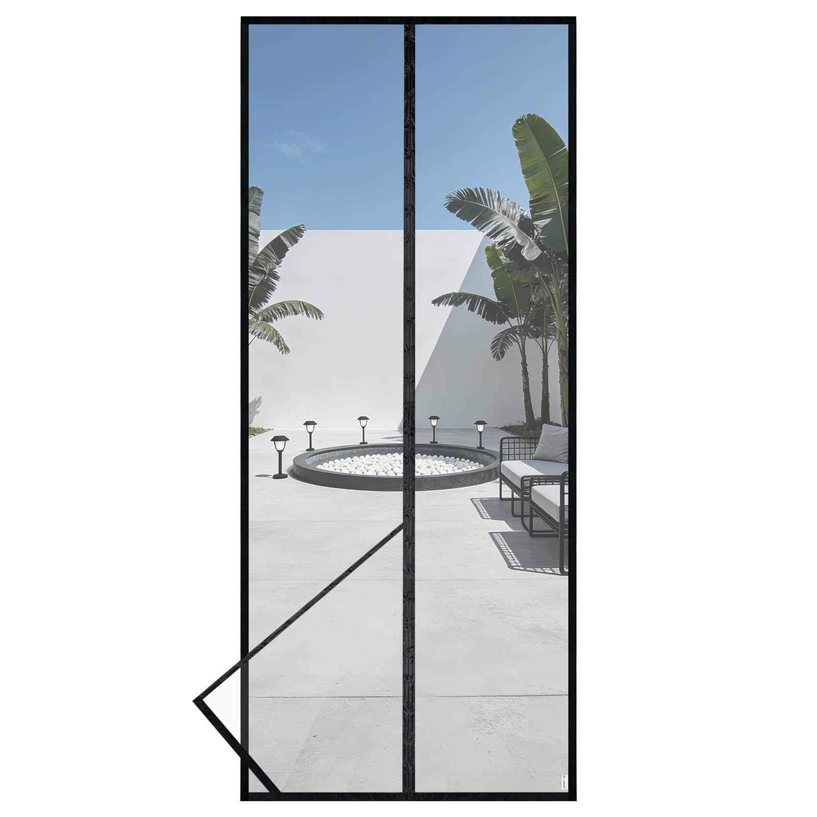 HOOMEE Fliegengitter Tür, Magnet Insektenschutz Balkontür 100x200cm, Lichtdurchlässig, Reißfest, Wetterfest, Langlebiges Fliegennetz, Mückennetz & Magnetvorhang mit Starke Magnete, Nicht Kürzbar