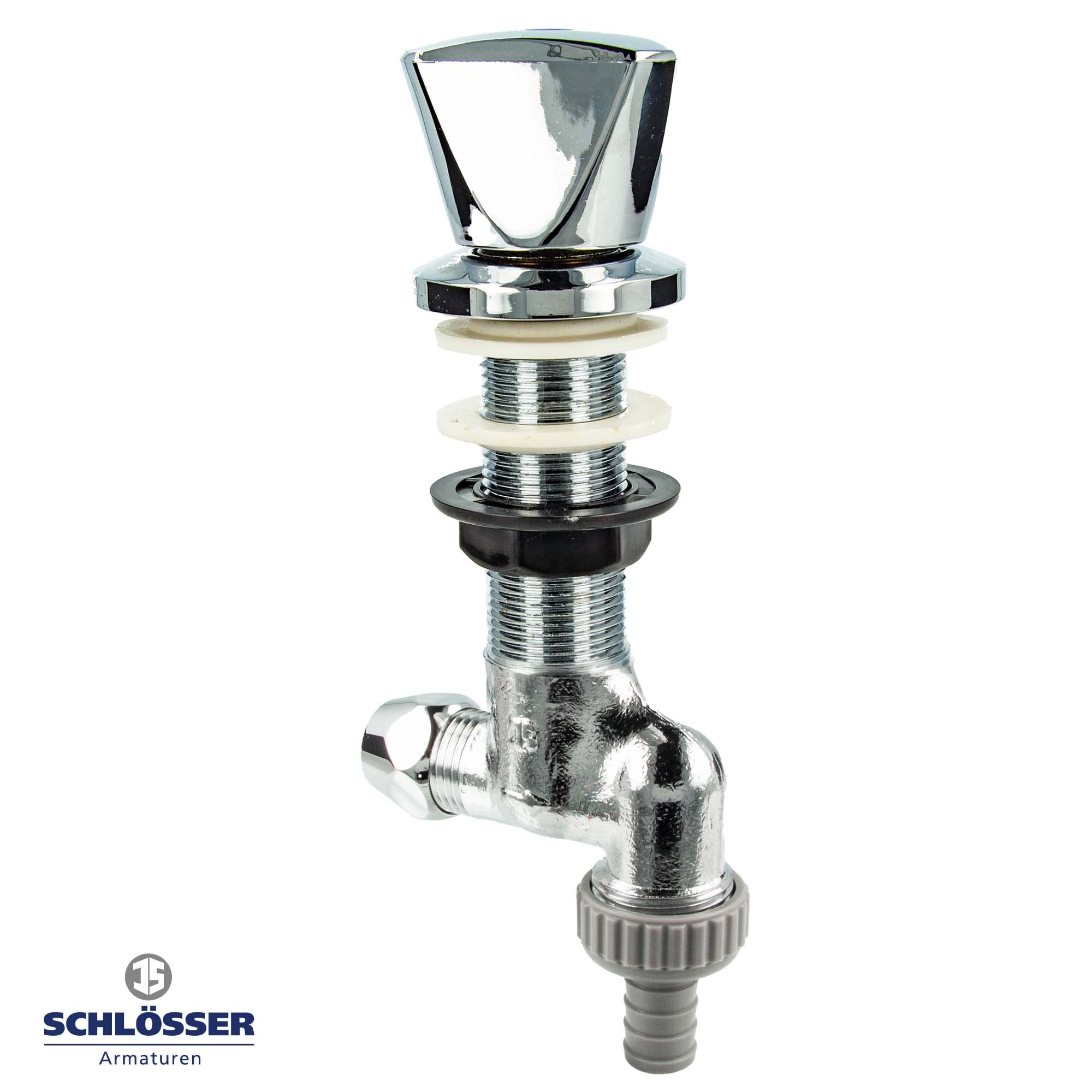 JS -22284 Under-sink Valve 1/2 Inch QV (10 mm) x 3/4 Outlet - Polished Chrome-Plated, 1/2 inch x 3/4 inch - Image 2