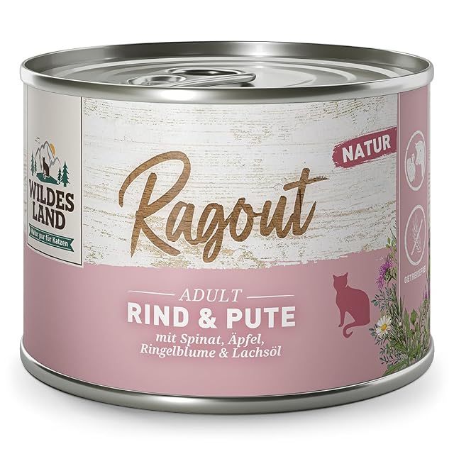 Ragout Beef & Turkey with Spinach, Apples, Marigold & Salmon Oil 180g