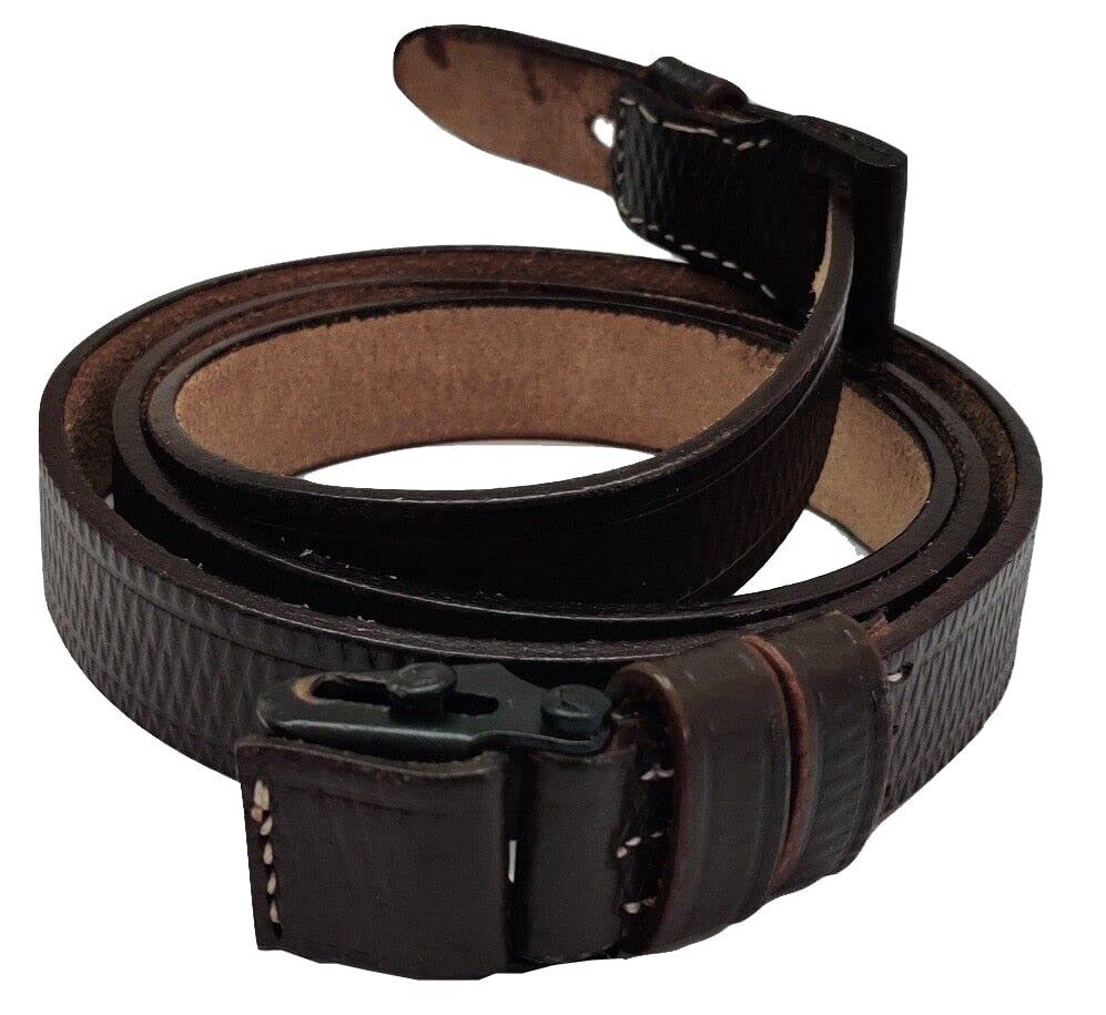 CALYX World War German Mauser 98K Reproduction Rifle Leather Carry Sling - Dark Brown