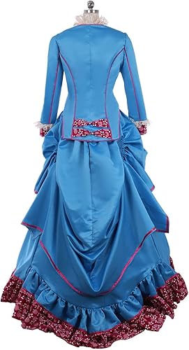 Miniatura 6 de Women's Gothic Victorian Bustle Gown Edwardian Dress Vintage Long Sleeve Historical Costume