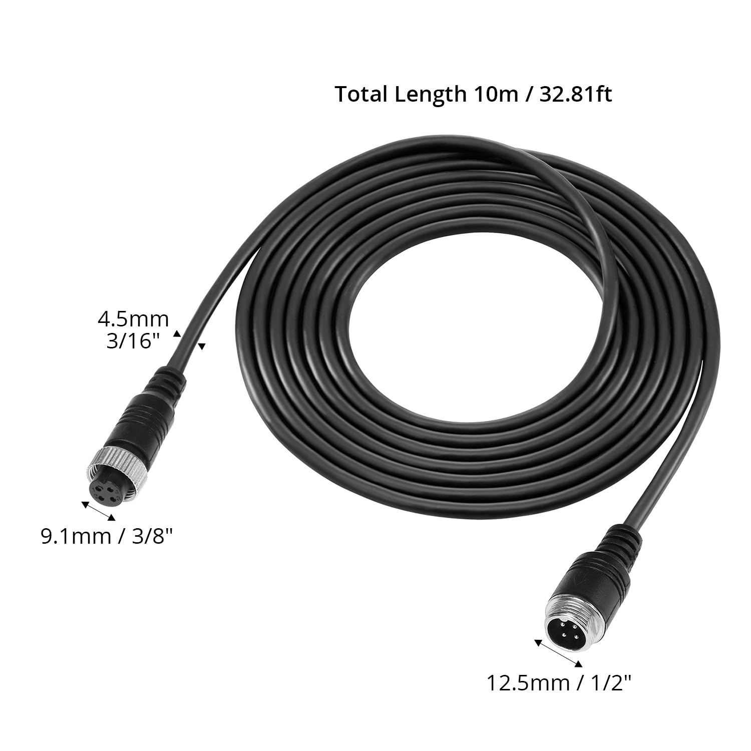 Cavo Prolunga Per Dash Cam Da 9,5 M Hsupez – Connettore 4 Pin Maschio A Spina 2,5 Mm – Adatto Per Telecamere Posteriori E Specchietti Retrovisori