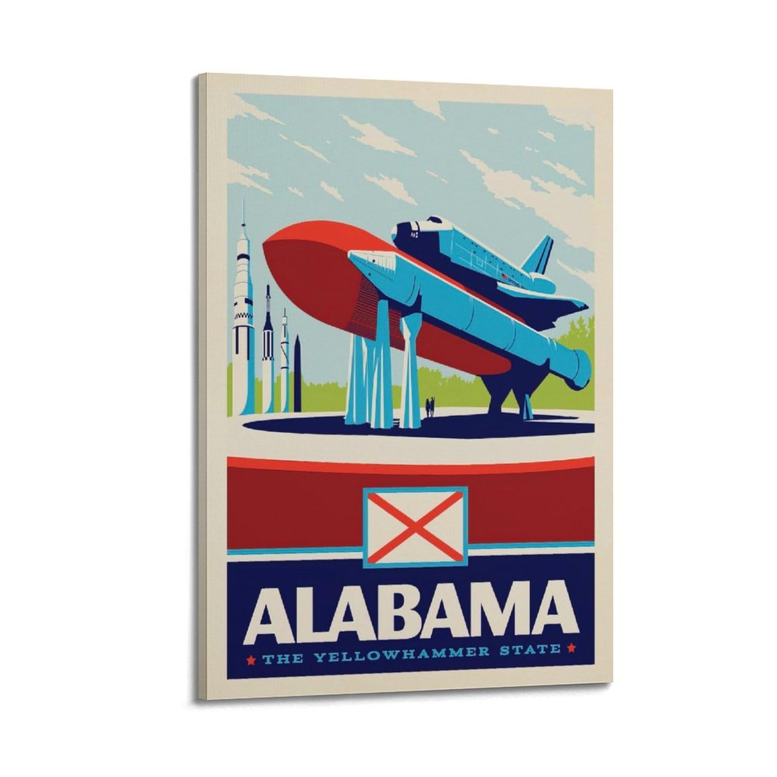 DLJGDS Vintage Travel Posters Alabama State Pride Decorative Painting Canvas Wall Posters And Modern Family Bedroom Decor 24x36inch(60x90cm)