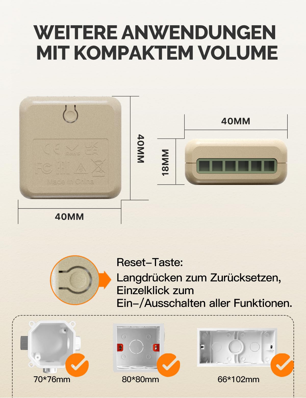 MOES MINI Matter Wlan Smart Relais Schalter,1 Fach Lichtschalter 4 stück