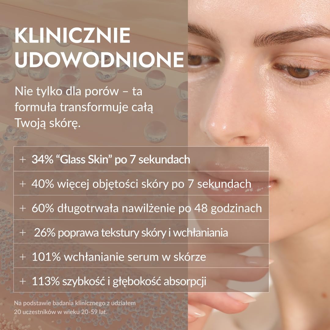 BOOSTER SERUM Z 7 PEPTYDAMI 150ML – Serum Potęgujący, Natychmiastowy Blask Glass Skin, Wygładzenie Porów, Długotrwałe Nawilżenie, Koreanska Kosmetyka Wegan