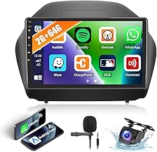 [4G+64G] CAMECHO Android 13 Car Radio for Hyundai IX35 2010-2015 with Wireless Carplay GPS Navi 10 Inch Stereo 2 Din with Bluetooth 5.0 FM/RDS Display Mirror Link+Rear Camera+Mic
