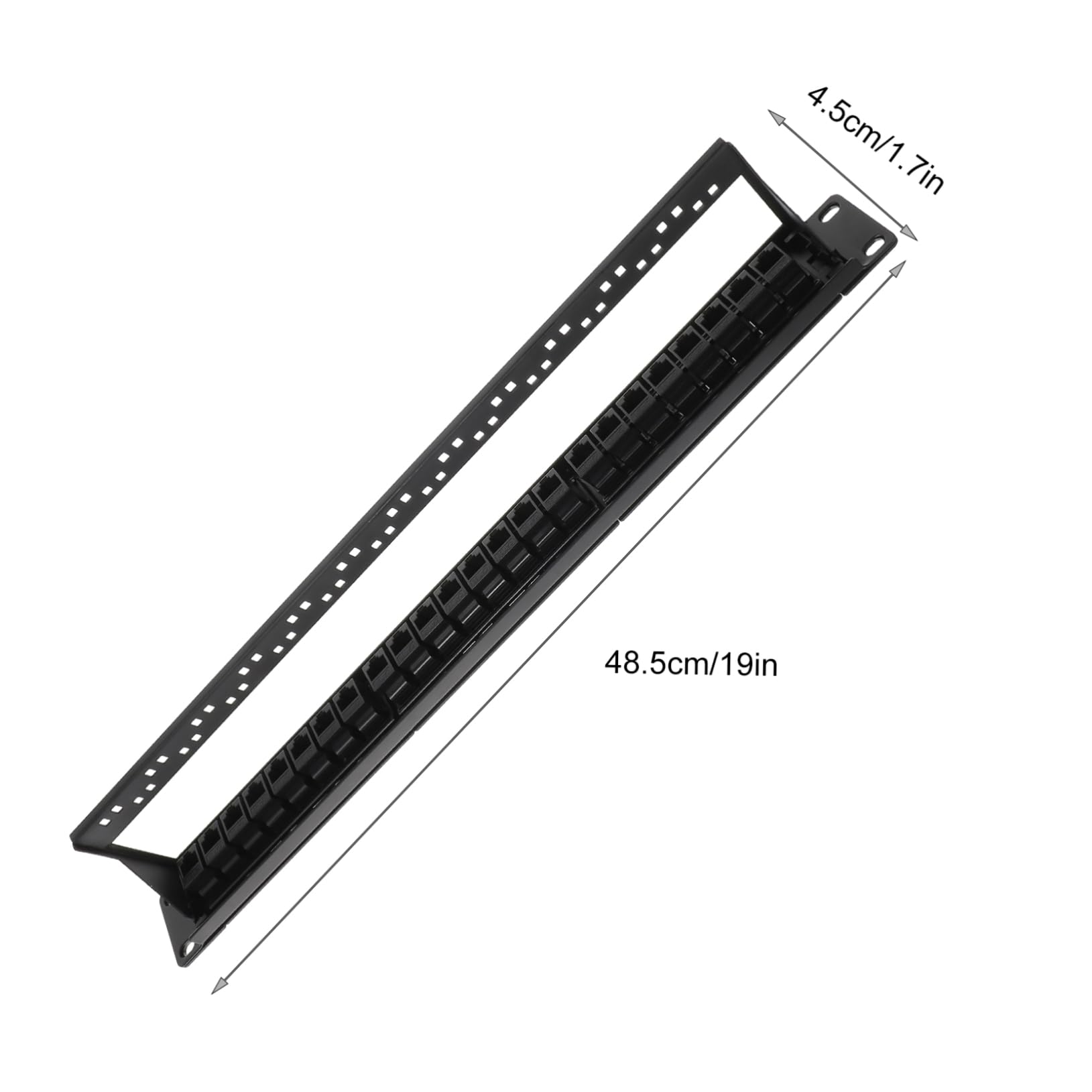Panneau de Brassage Réseau 24 Ports Cat5e Noir en Plastique