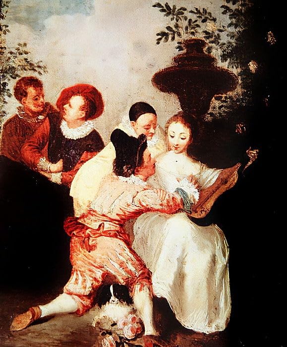 Peinture murale Watteau de qualité supérieure pour une décoration intérieure haut de gamme
