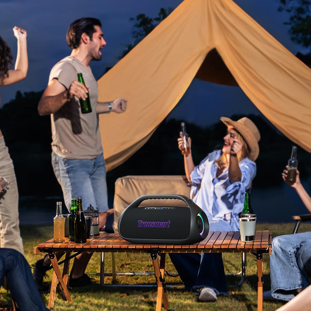 Tronsmart Bang 2 Altoparlante Bluetooth potente 90W, batteria 26H, grande altoparlante autoamplificato HiFi portatile, IPX6, EQ, altoparlante con corno e luci RGB, per campeggio, spiaggia o campagna
