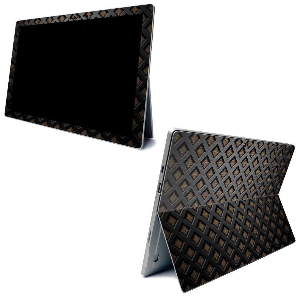 MightySkins Carbon Fiber Skin for Microsoft Surface Pro 7 - Black Wall | Textured Carbon Fiber Finish | Easy to Apply, Remove, and Change Styles | Made in The USA (CF-MISURPR7-Black Wall)