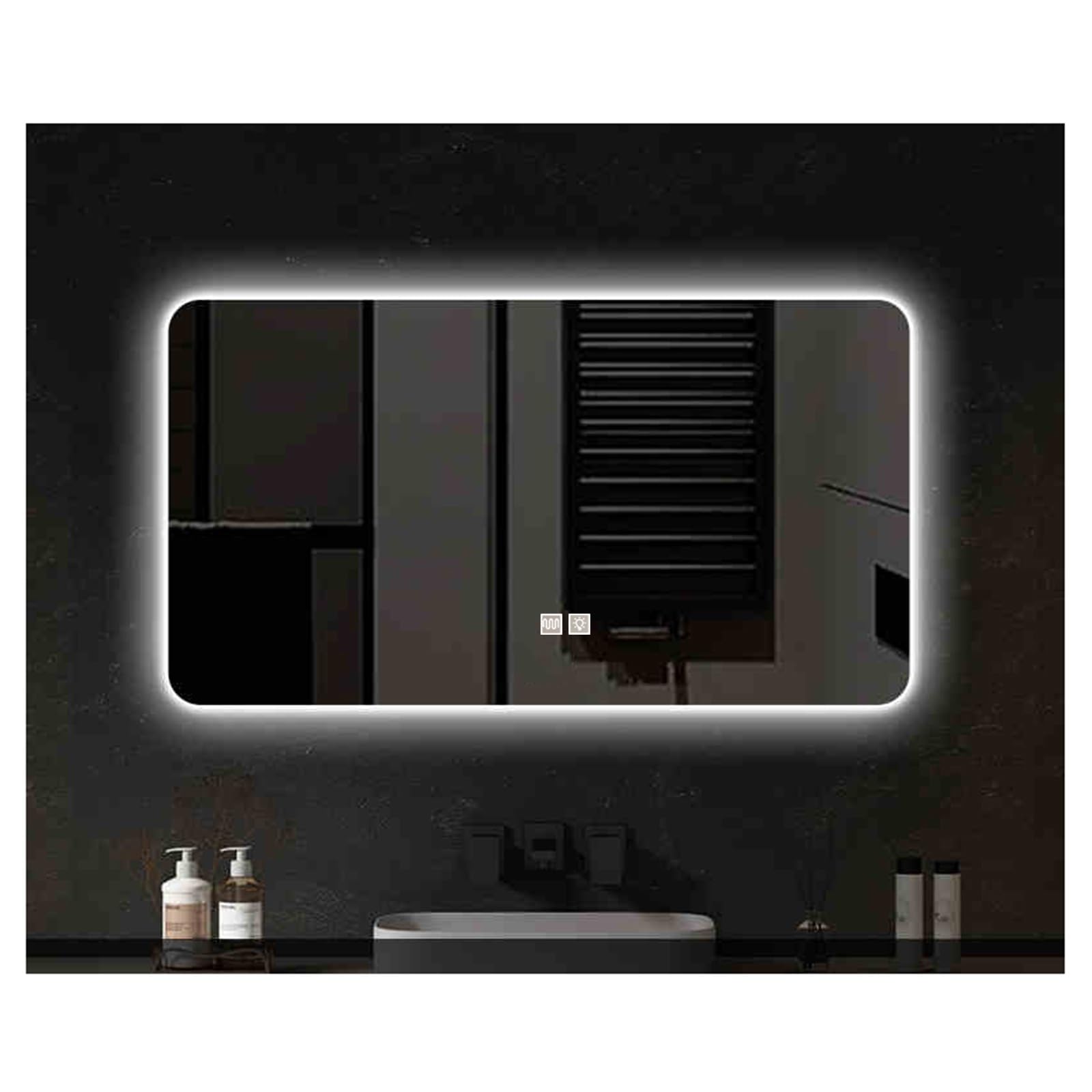 FGXHHS LED with Lights，Illuminated Led Demister Pad，Illuminated Mirror,3 Colours Backlit Makeup Mirror(B,H40*W60cm/H15.7*W23.6IN)
