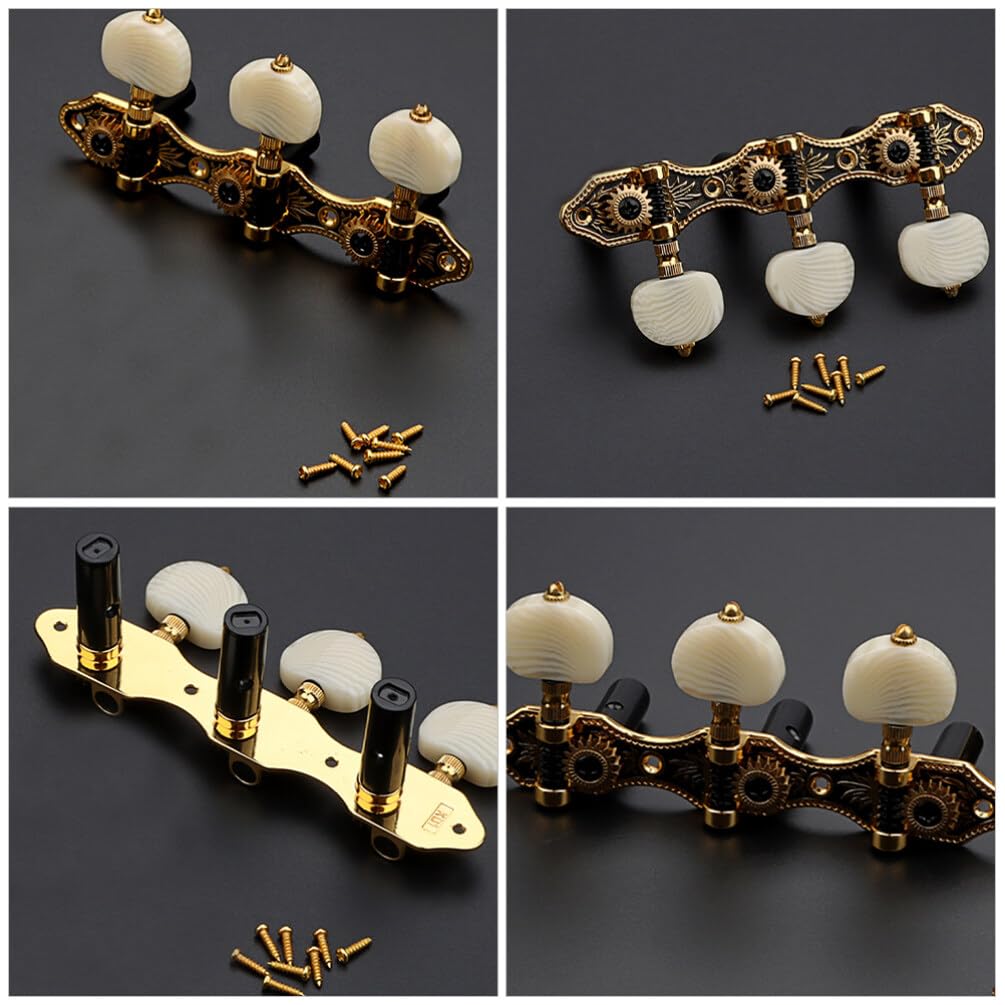 Goldene Gitarrenstimmmechaniken Gc304 1 Satz Präzise Metall | Ukulele und Gitarre, Sanfte Bedienung, Musiker Zubehör im 3 Stück-layout