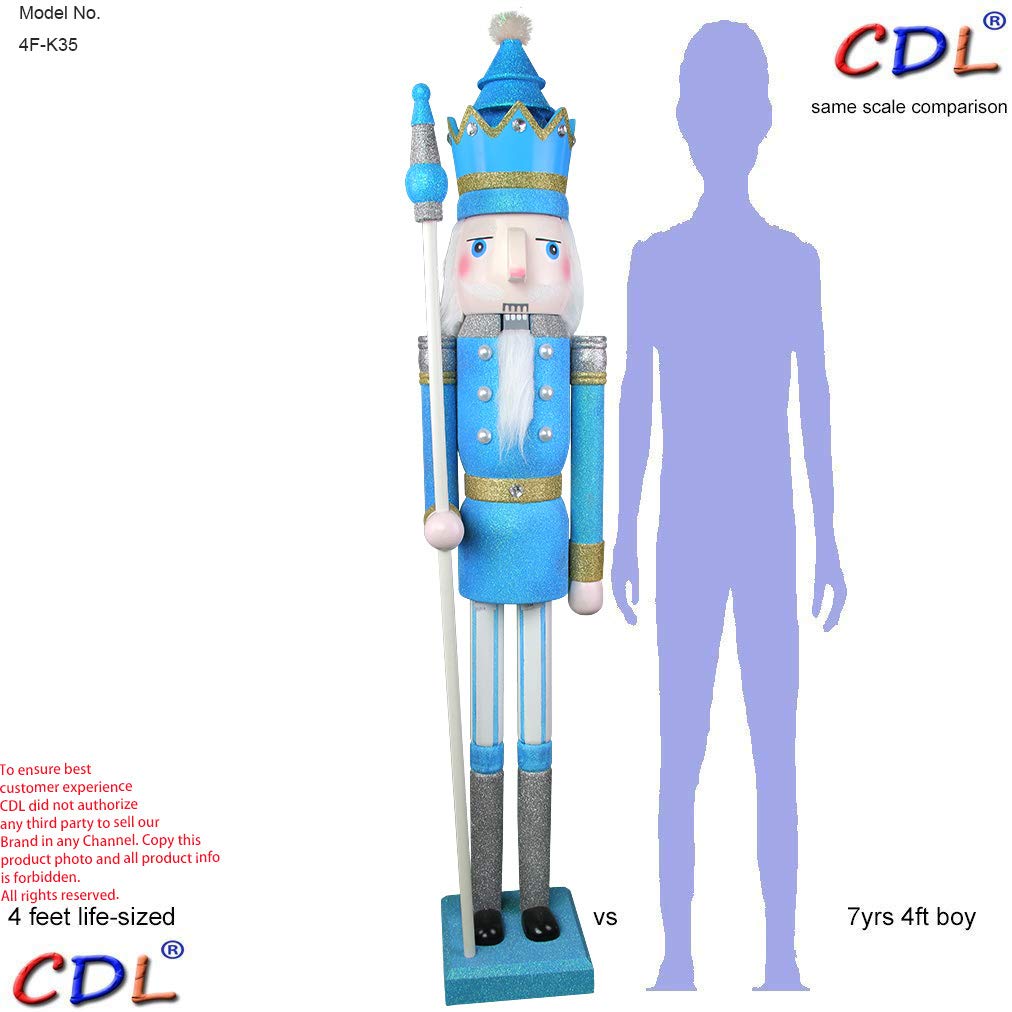 YRK CDL 4 piedi/120 cm/1,2 m di altezza, grande, gigante, in legno di Natale, schiaccianoci e soldato, decorazione per bambola/eventi vetrina, feste di nozze, decorazione per la casa e commerciale