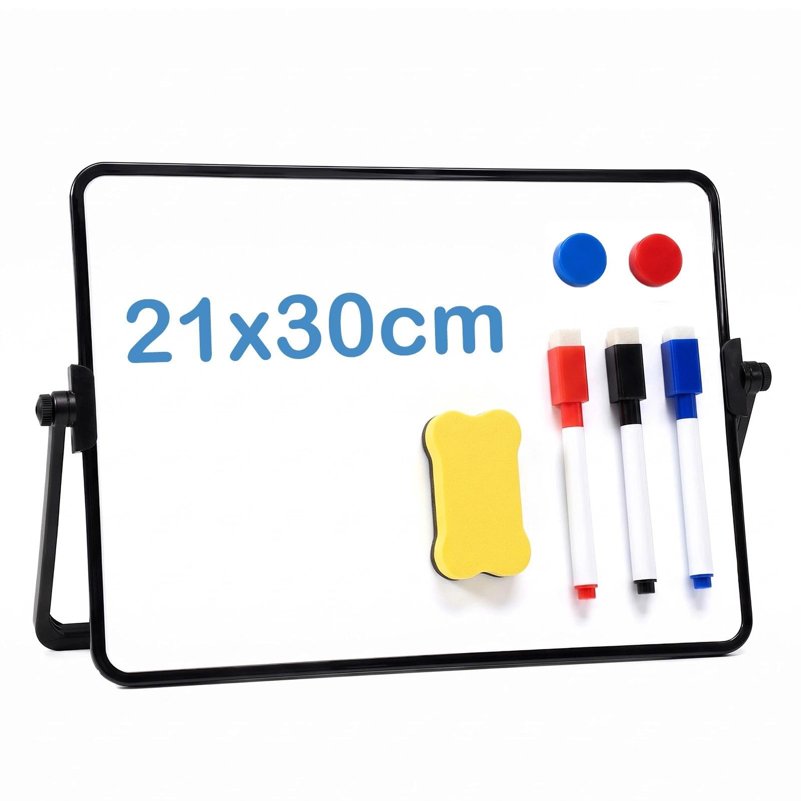 A4 Magnetic Whiteboard, Mini White Board, Portable Double Sided Board, Small Desktop Board for Office Home School