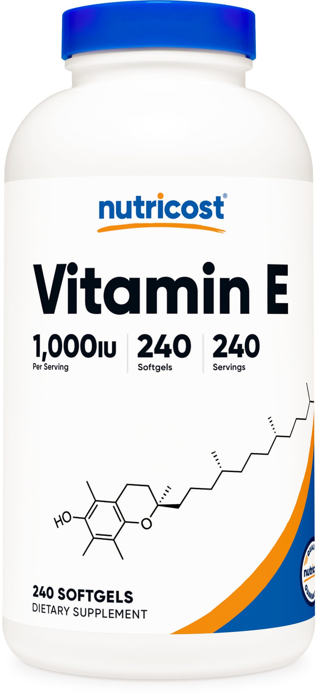 Nutricost Vitamin E 1,000 IU (450mg) 240 Softgels - GMO-Free, Gluten-Free