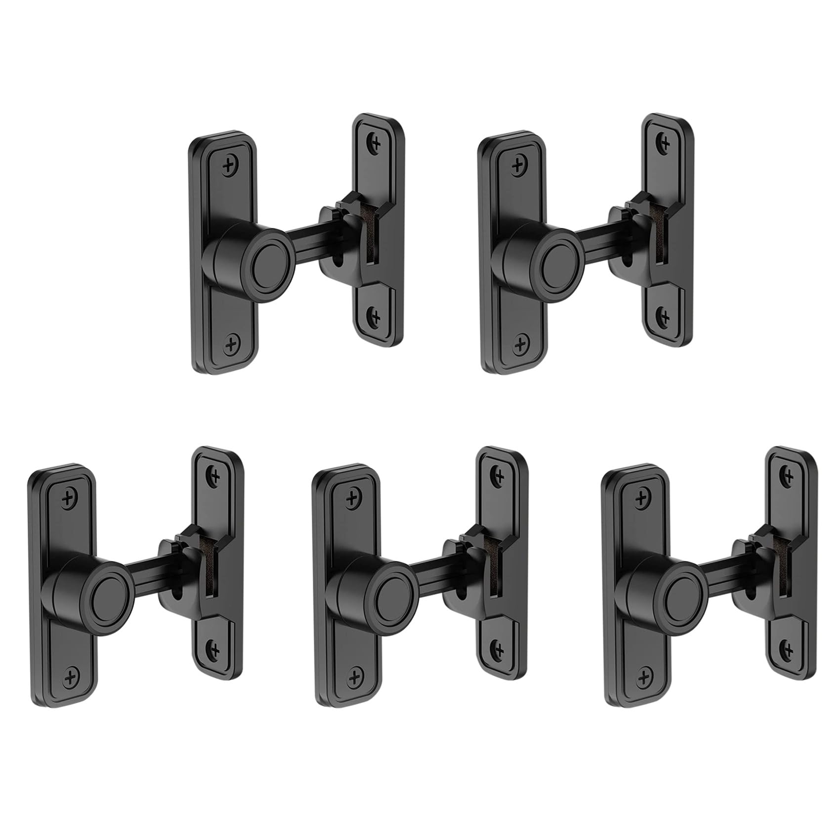 Loquet de porte coulissante antivol noir avec verrou de grange robuste