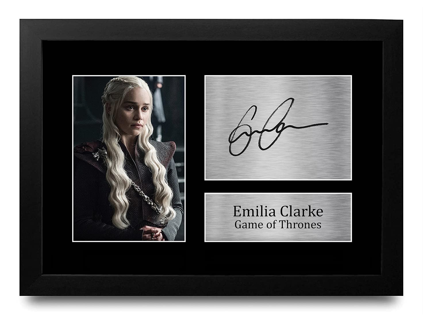 HWC Trading FR Emilia Clarke Gift A4 Printed Autograph FRAMED Daenerys Targaryen Game of Thrones Gifts Print Photo Picture Display