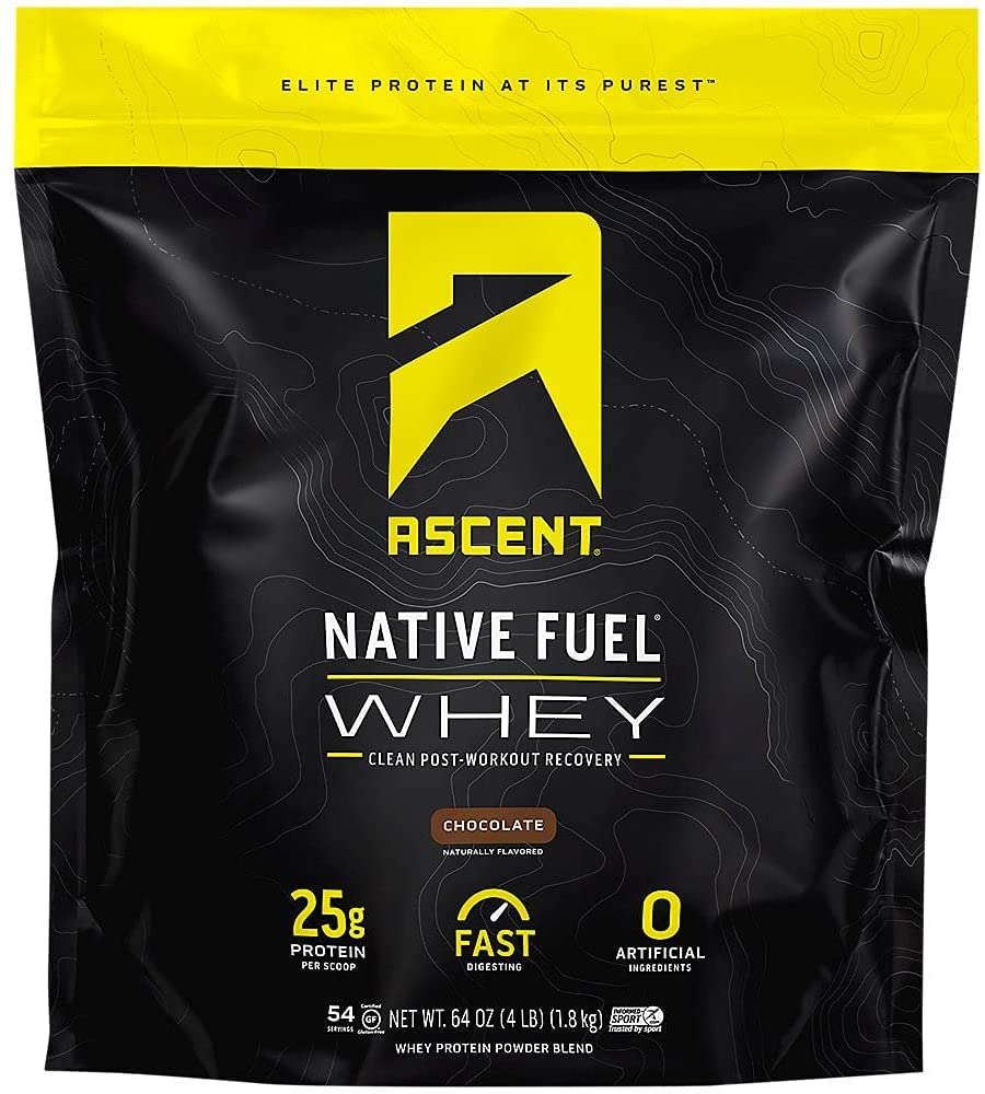 Ascent Native Fuel Whey Protein Powder - Post Workout Whey Protein Isolate, Zero Artificial Ingredie