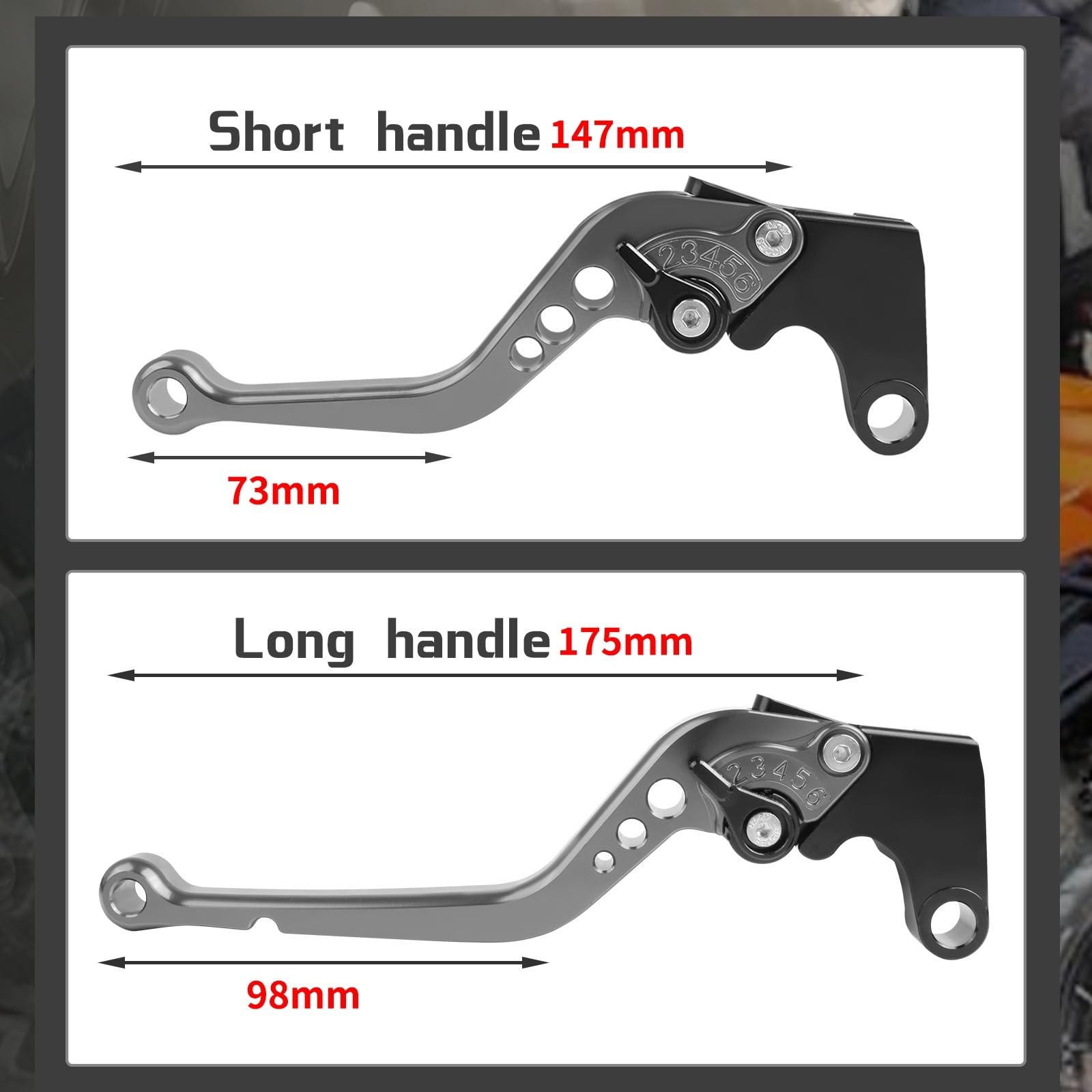 Manetas Freno Embrague Para Para FZ6 Para FZ 6 Para FAZER 2004-2010 Para XJ6 Para FZ6R 2009-2020 Para FZ8 2011-2015 Palancas Embrague Freno Corto Y Largo Palanca Palancas Freno y Embrague ( Tamaño : L