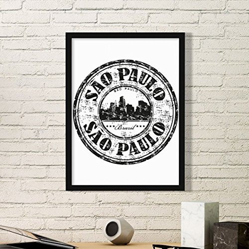 Cadre photo Brésil peinture encre affiche déco murale noire