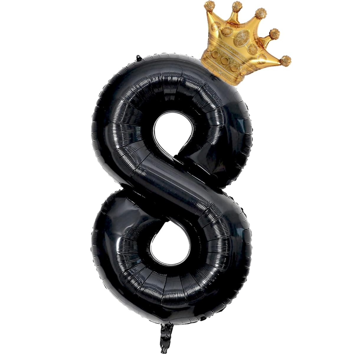 Black 8 Balloon Number, 40 inch Big 8th Birthday Balloon for Black Theme Birthday Party Supplies Anniversary, Boxing WWE Birthday Decorationsfor Boys