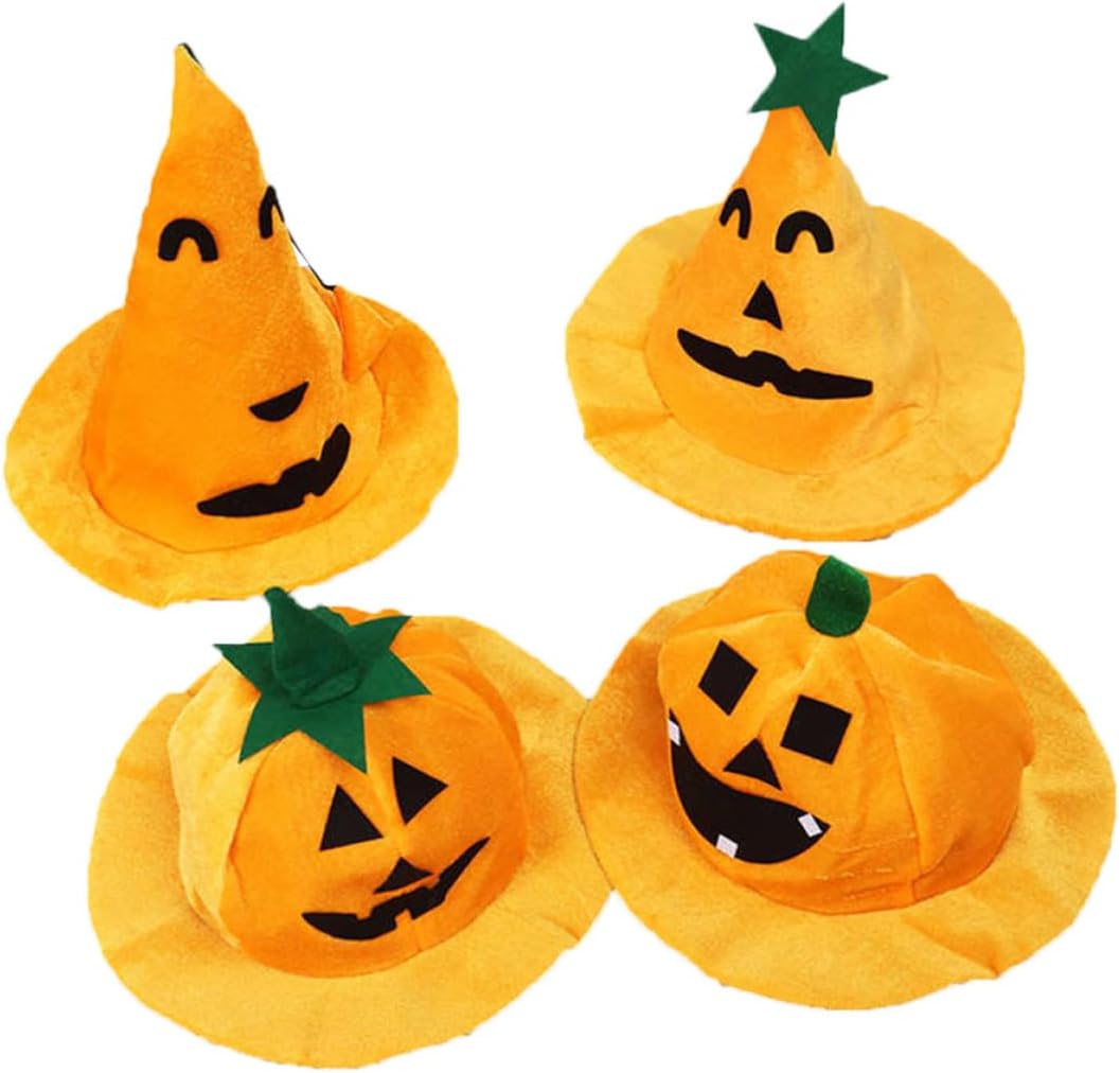 4pcs Halloween Pumpkin Hat Accessories Party Pumpkin Cap for Halloween