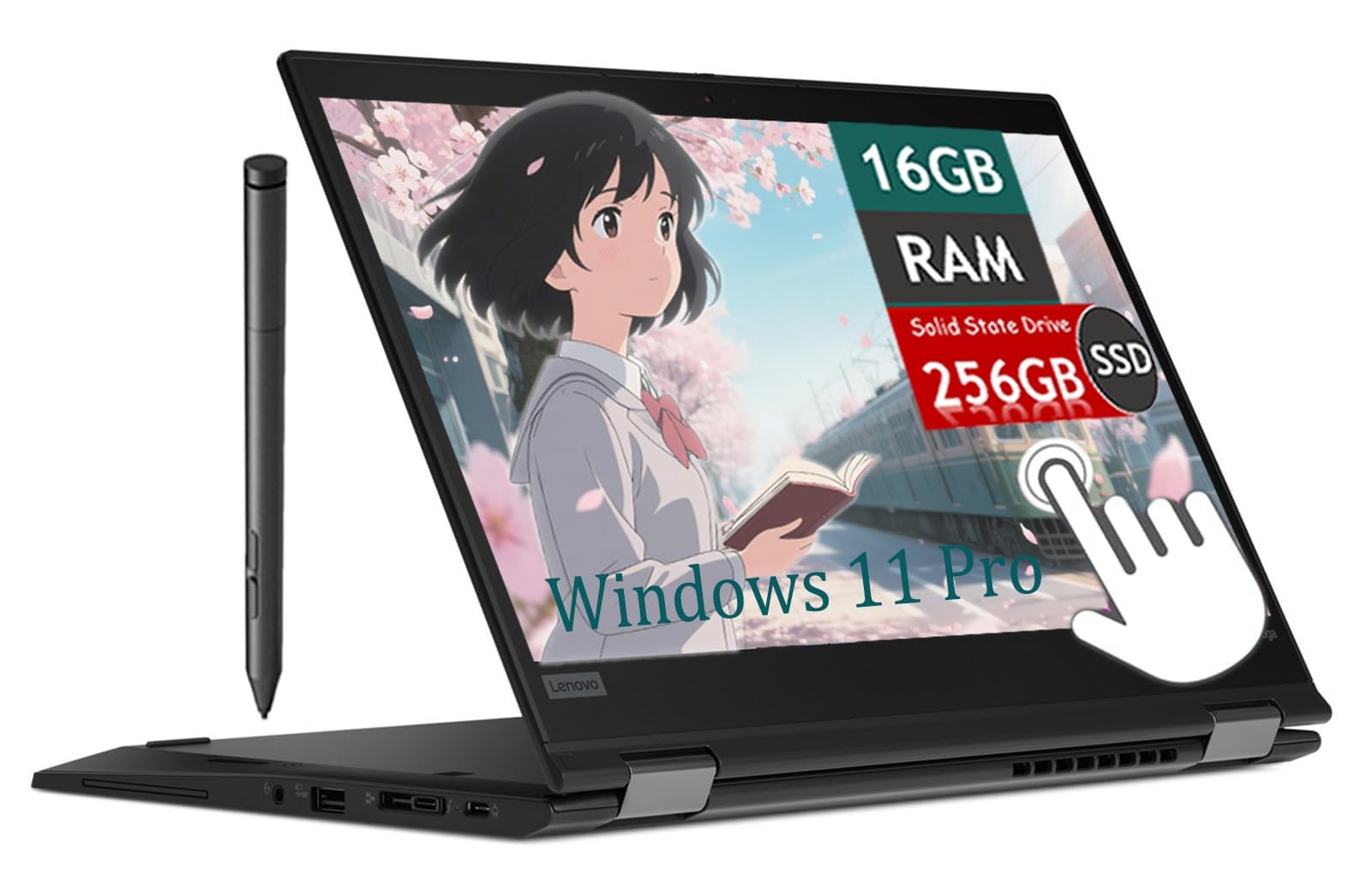 Lenovo ThinkPad X390 Yoga Touch Screen Business Laptop 13.3 Pollici FHD (1920x1080), Intel Core i7-8665U, 16GB RAM, SSD 256GB, tastiera US QWERTY Windows 11 Pro (ricondizionato)