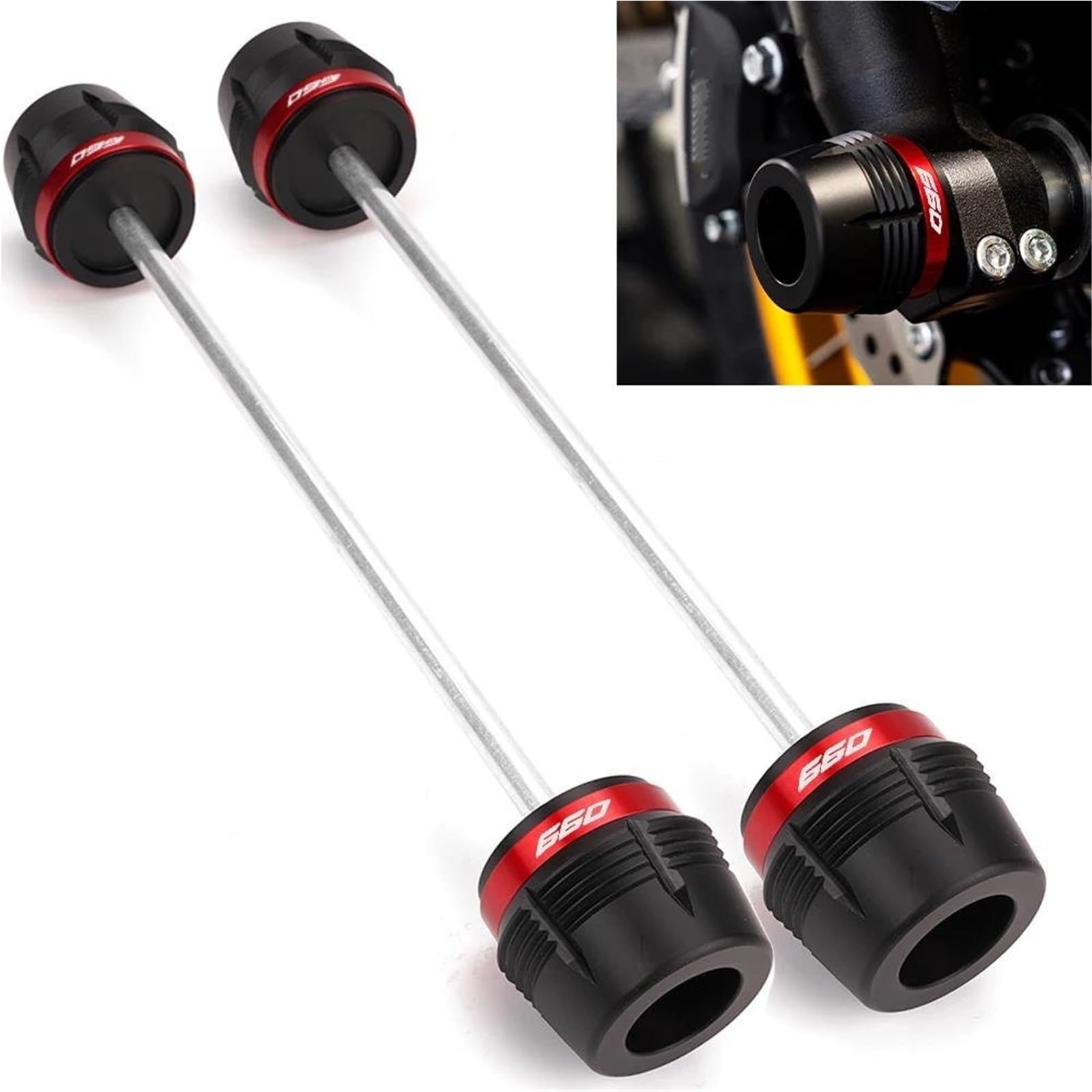Protection Anti-Chute pour Fourche Avant Et Arrière De Moto pour Aprilia RS 660 RS660 TUONO660 Tuono 660 Factory 2021-2025 Anti-Collision Protection(Rouge,Devant)