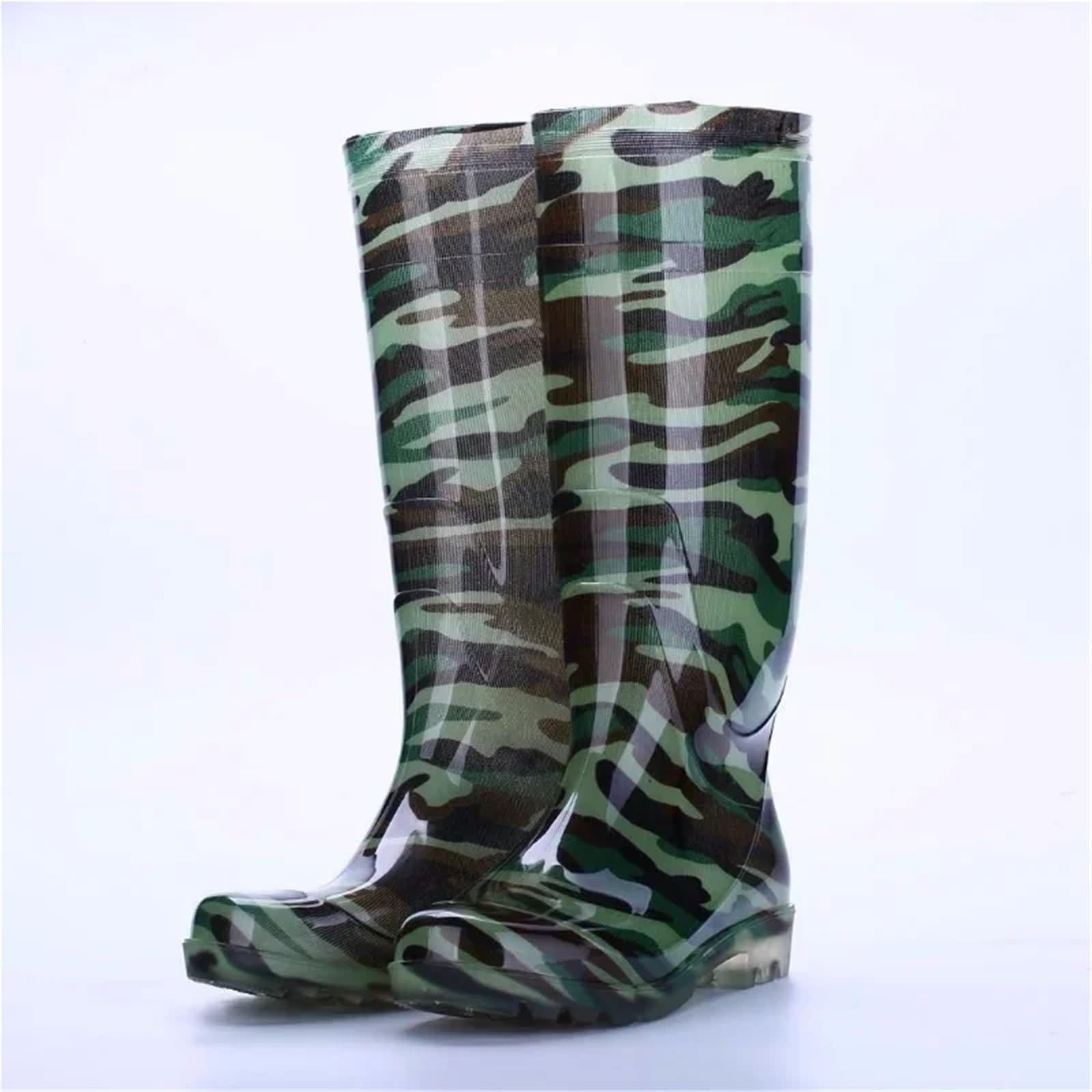 Stivali Uomo Stivali da pioggia da lavoro da uomo, scarpe da acqua impermeabili in PVC, stivali di gomma antiscivolo alti fino al ginocchio, galosce in gomma da uomo