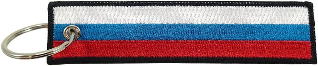 Russia Flag Key Chain, 100% Embroidered - Image 2