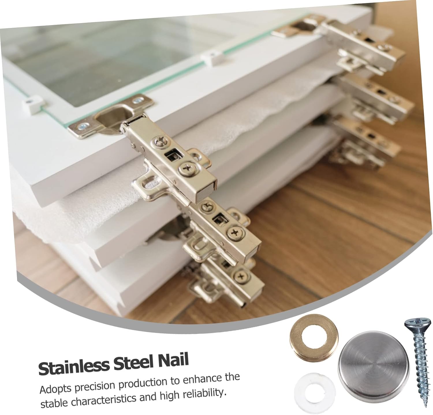 48pcs Mirror Screw Decorative Screw Caps Stainless Steel Cover Nails Polished Finish Easy Install