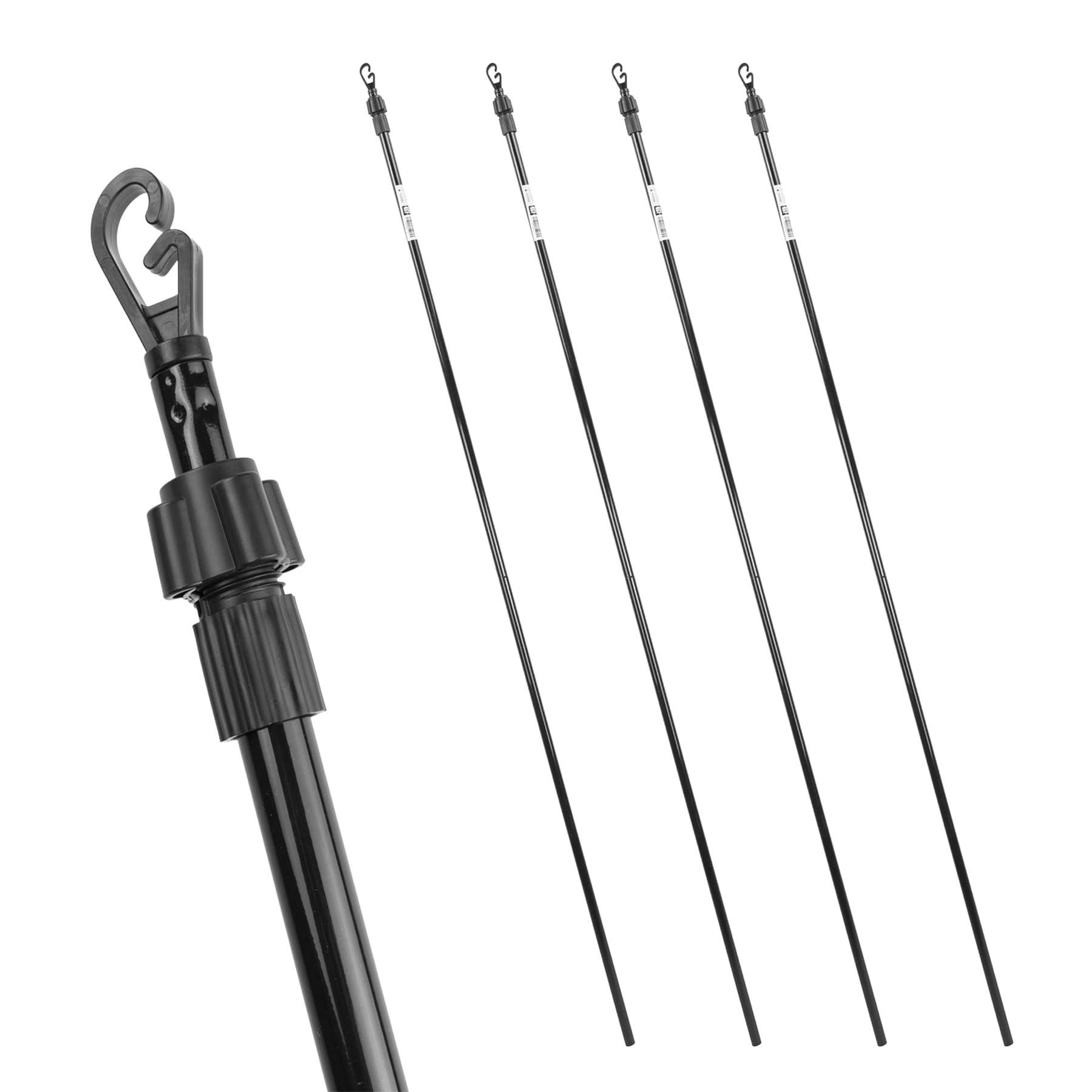 KCT Washing Line Prop Pole x4 Heavy Duty Outdoor Extendable Clothesline Support