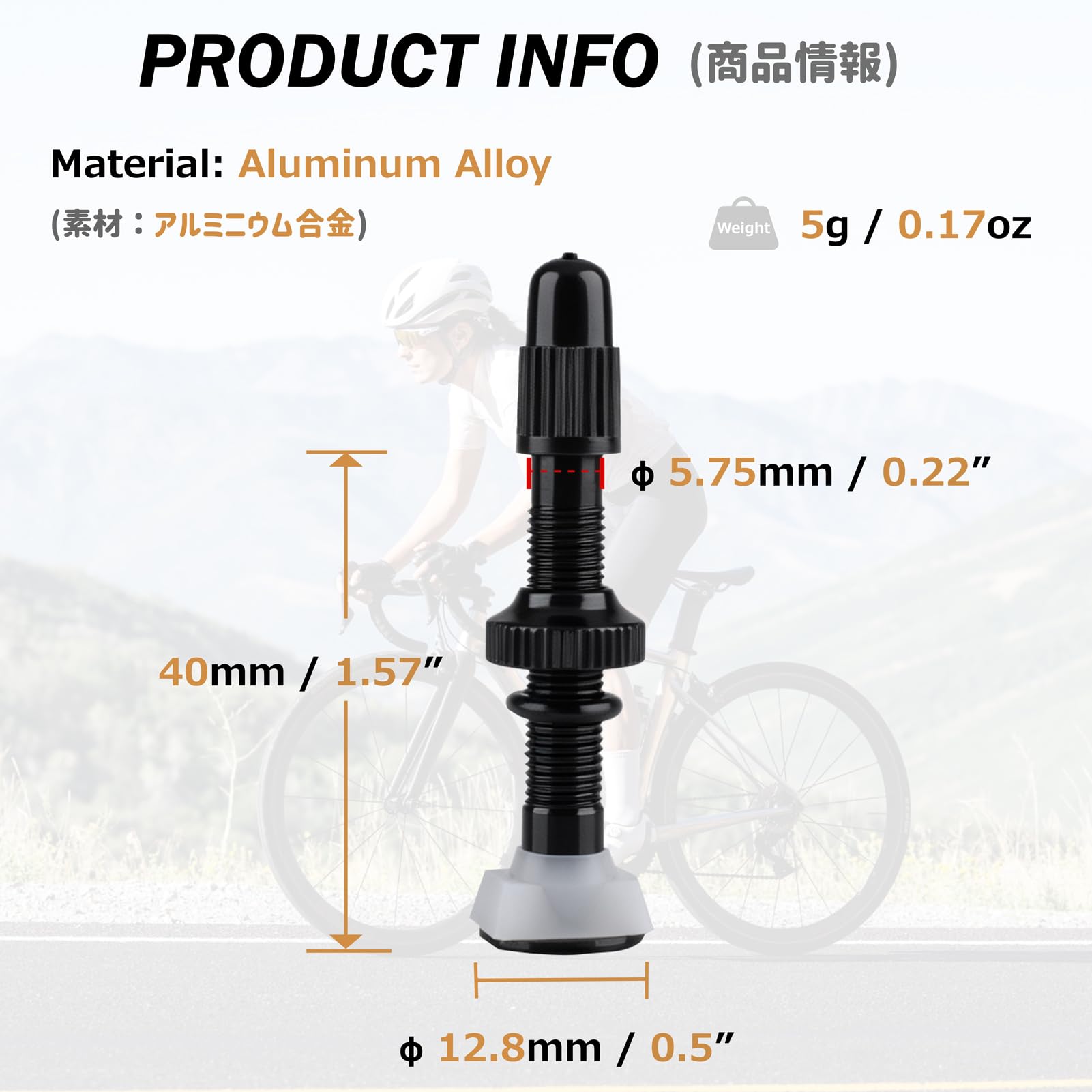 Azarxis Presta zawory bezdętkowe 40 mm 60 mm Zawory bezdętkowe trzonek rowerowy do opon rowerowych (czarny - 40 mm - 2 sztuki)