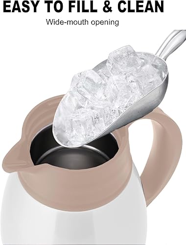 Miniatura 23 de GiNT Jarra térmica de café de acero inoxidable, dispensador de agua y bebidas al vacío de doble pared, retención de calor de 12 horas, 65 onzas/1.9