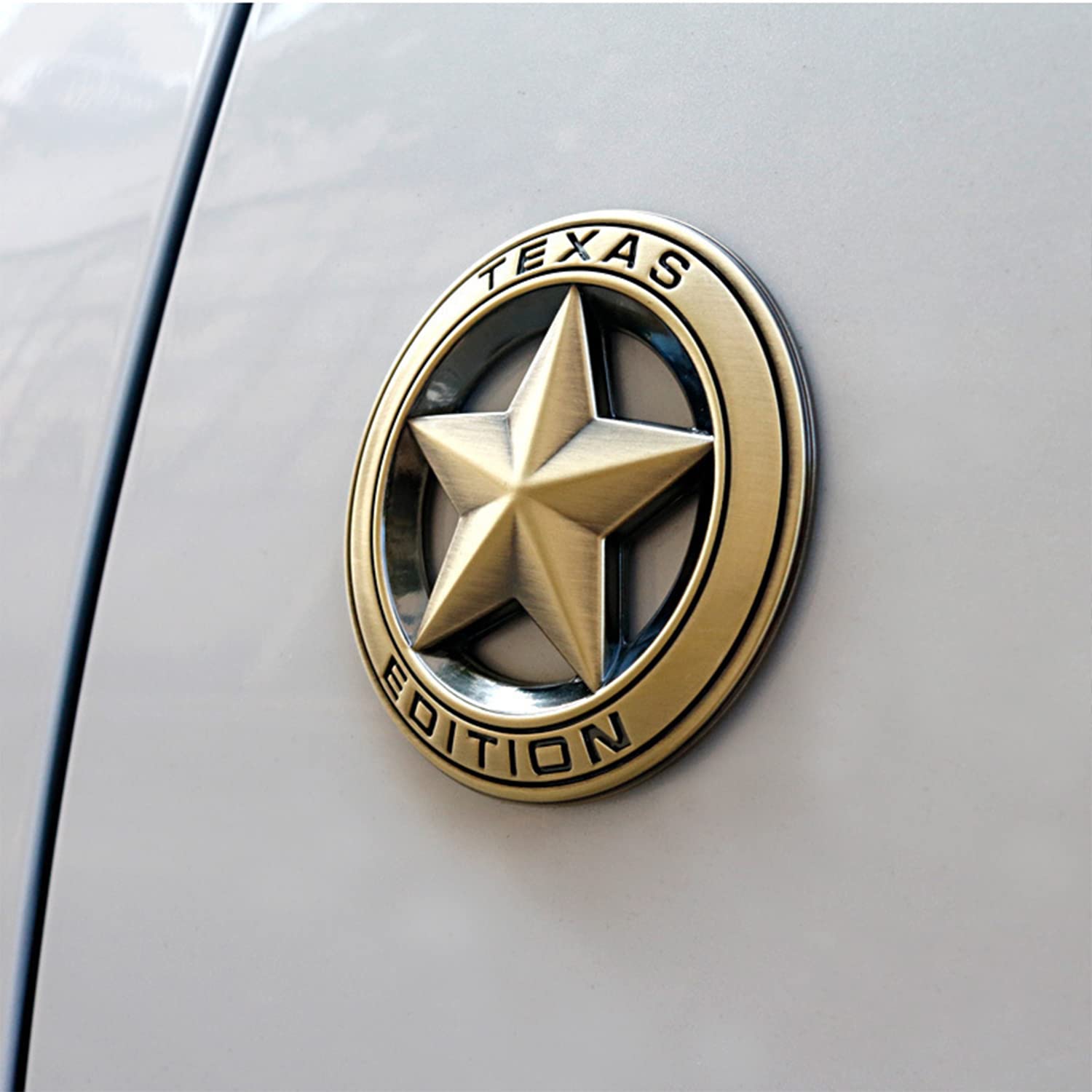 Lone Star Texas metalowy emblemat samochodowy (brązowy)