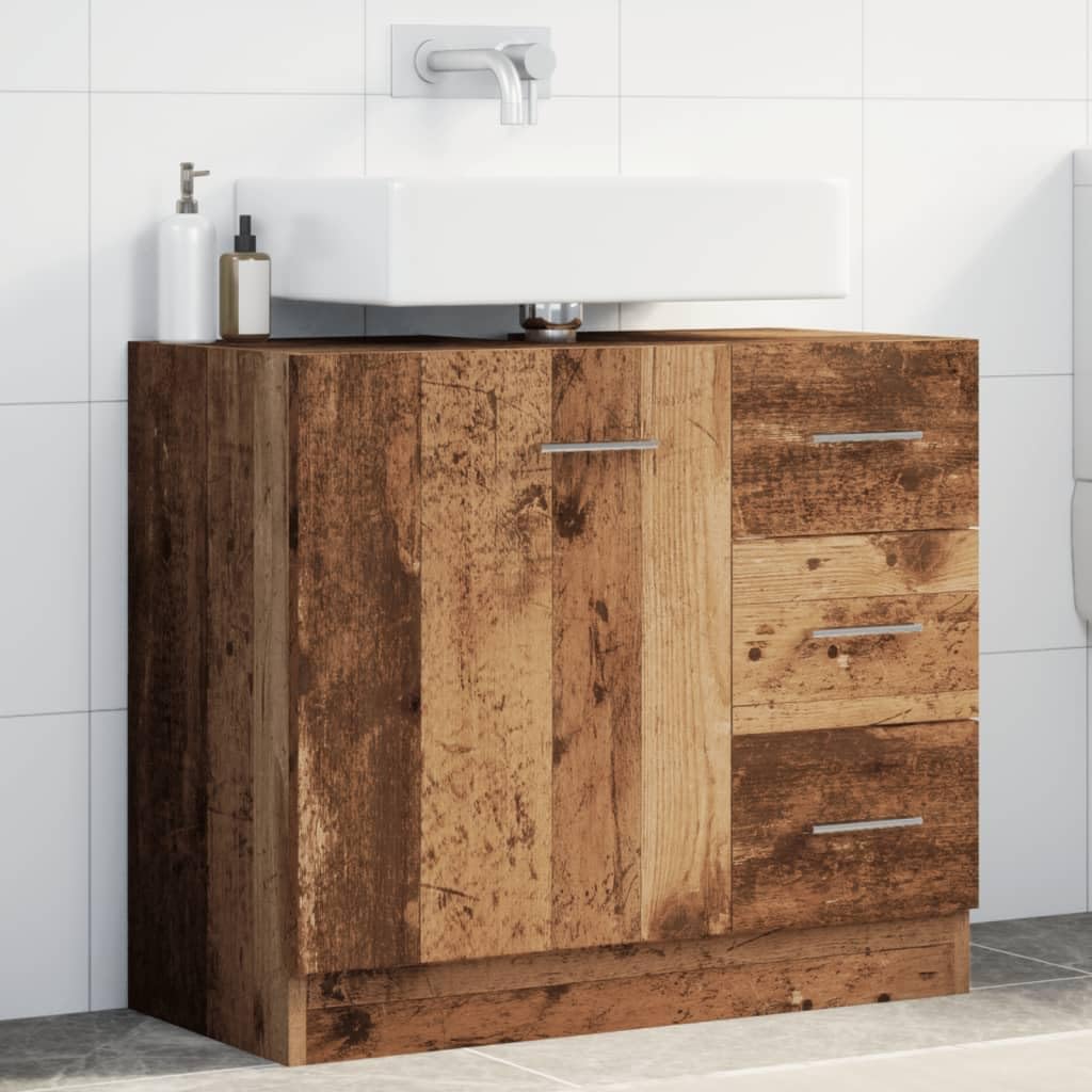 ShGaxin Szafka do umywalki inżynierii drewna w wieku 63x30x54 cm, szafka łazienkowa, szafka pod umywalkę, meble łazienkowe, meble umywalkowe - 858323