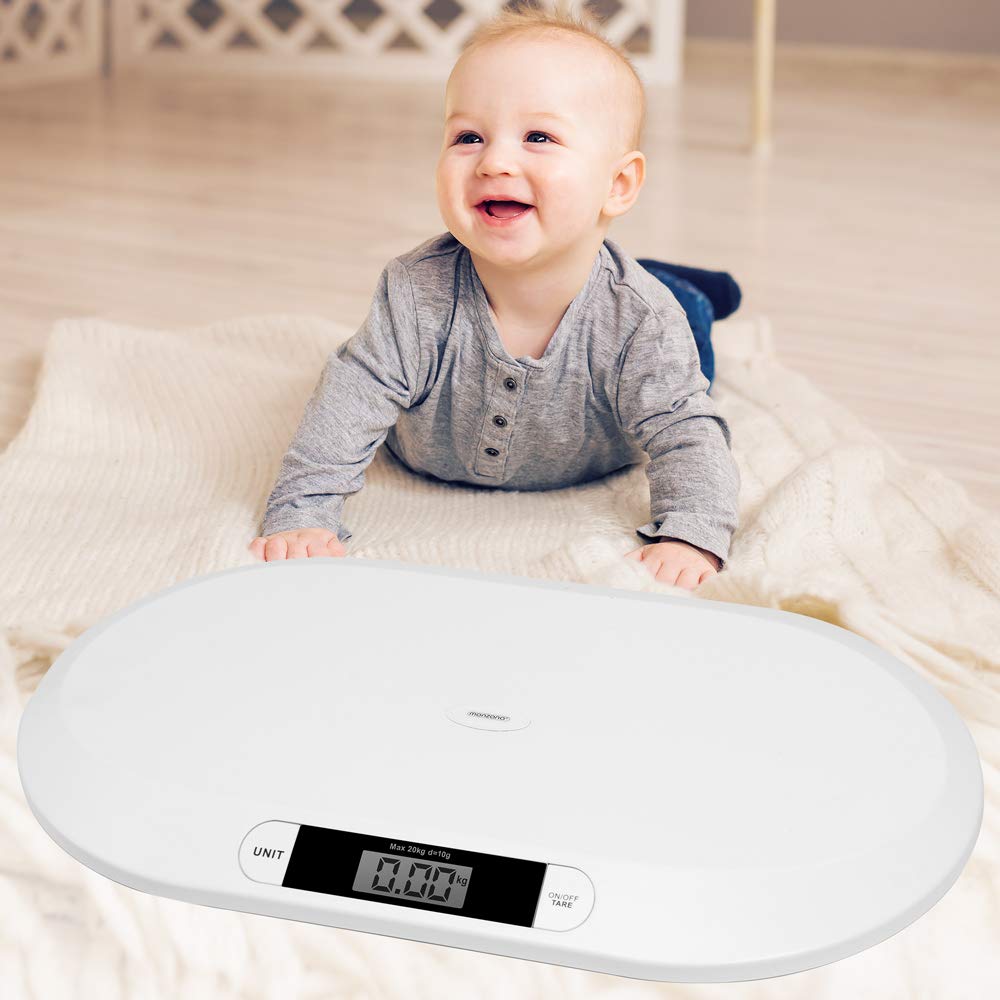 Monzana Bilancia Digitale per Bambini e Neonati fino a 20kg Display LCD Tara Pesa per Animali