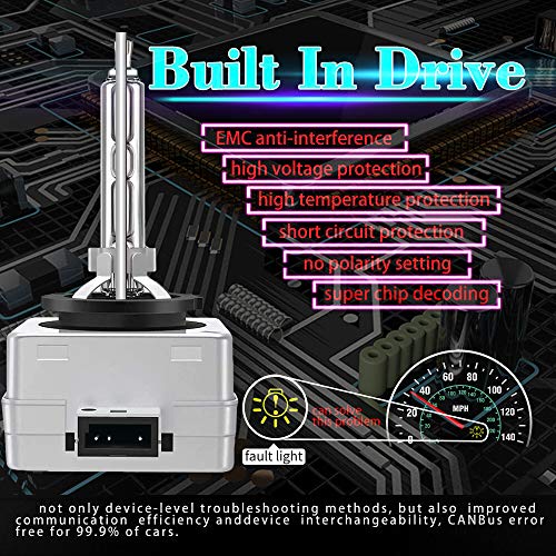 D1S/D1R/D1C Oem Xenon Hid Headlight Bulb, 35W 6000K Diamond White, 12V Car Headlight Replacement Bulbs, High Low Beam, Pack Of 2 #TOP2