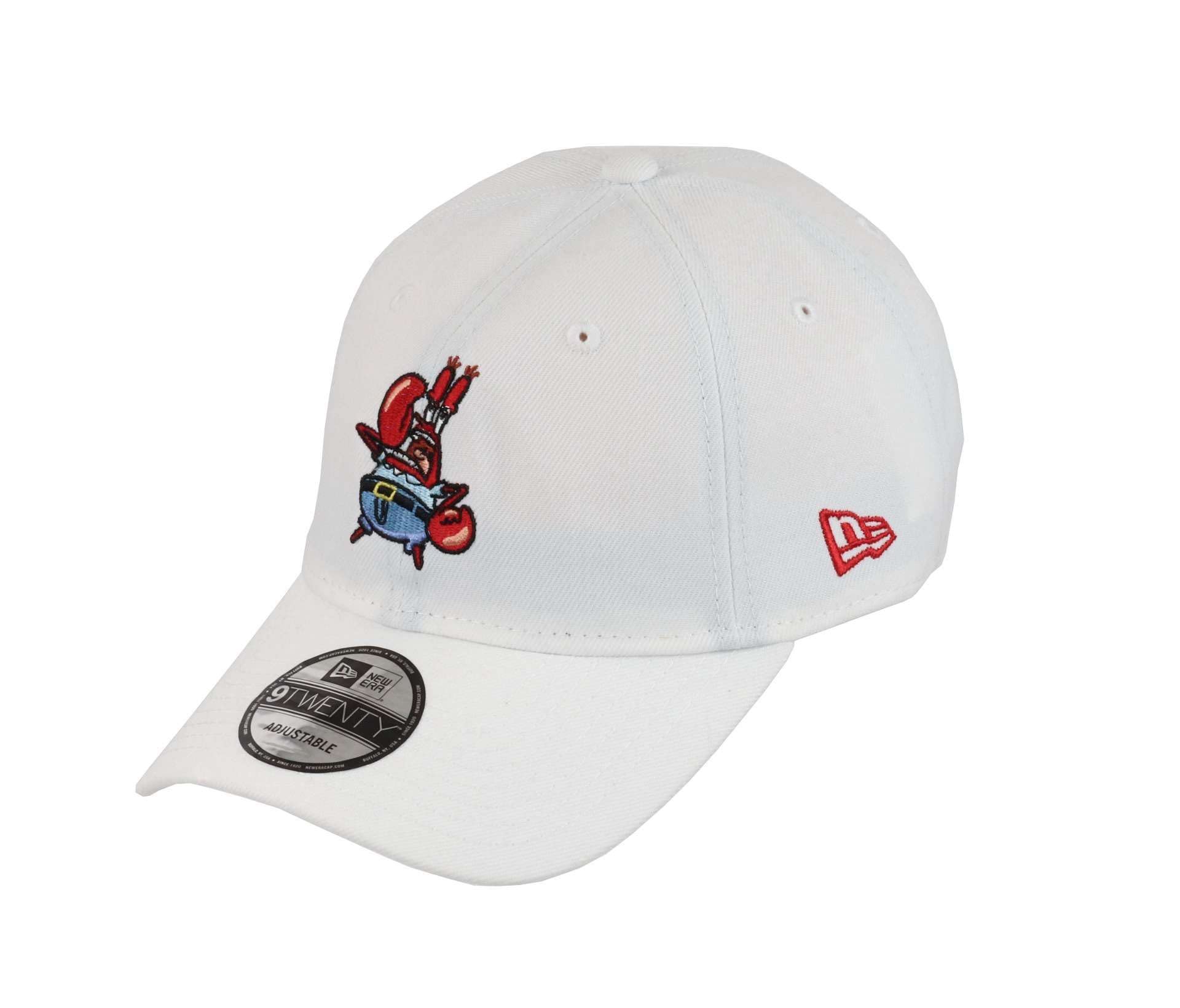 New Era Men's 920-Mr.krabs-White#26694 Spongebob Squarepants Mr. Krabs White 9Twenty Unstructured Strapback Cap - One-Size