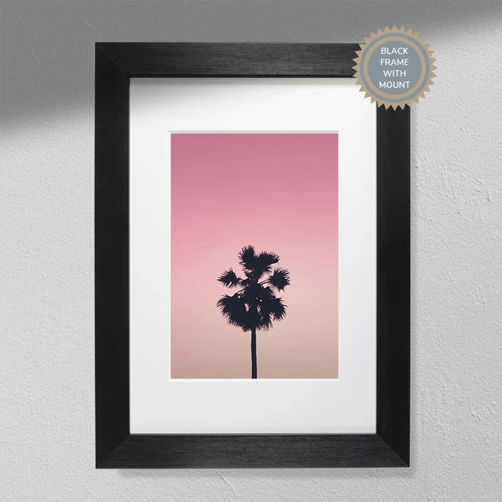 Pink Palm Tree Photography Print - Palm Tree Photo, White Paper, 42L x 29.7W cm