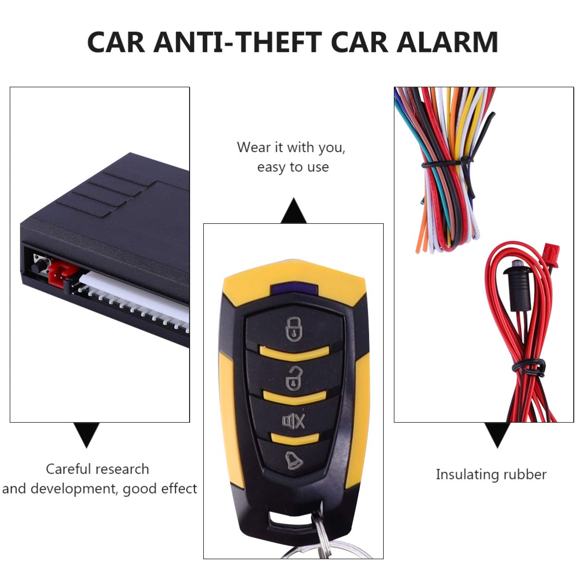 Sistema de Alarma Antirrobo para Coche Dc12v 433, 92mhz