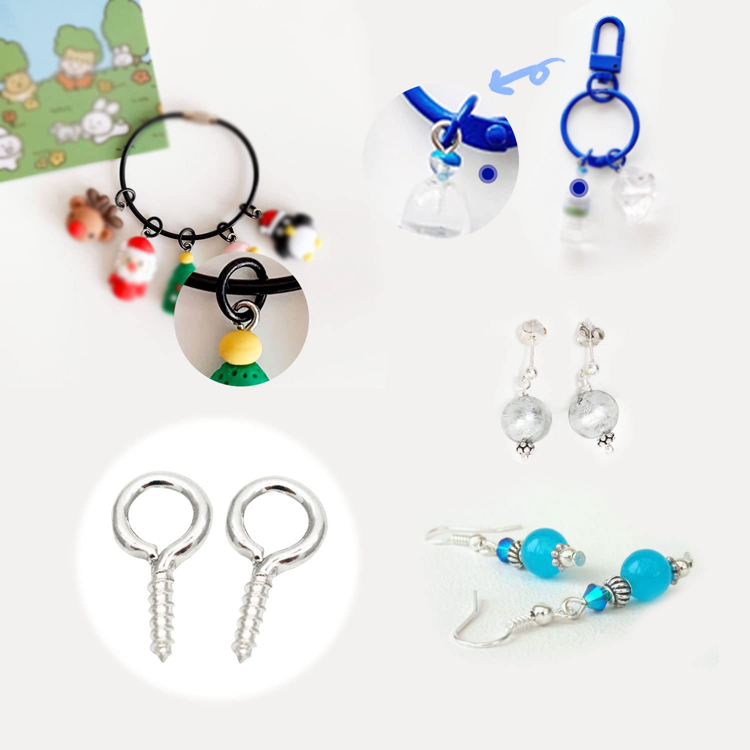 600 Viti Occhiello Per DIY | Ferro Antiruggine | 3 Colori | Per Gioielli E Crafts - Foto 12