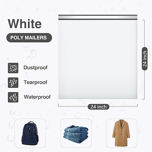 Miniatura 25 de UCGOU Sobres de polietileno de 14.5 x 19 pulgadas, color negro, paquete de 100 bolsas de envío grandes #7, sobres de correo gruesos fuertes y Negro