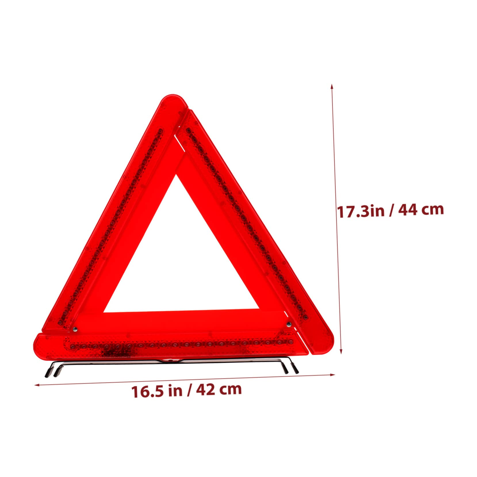 Triangolo Moto Omologato Piccolo Pieghevole, Luce Emergenza Auto a Led, Base Triangolare e Riflettente, per Sicurezza Stradale Notturna,