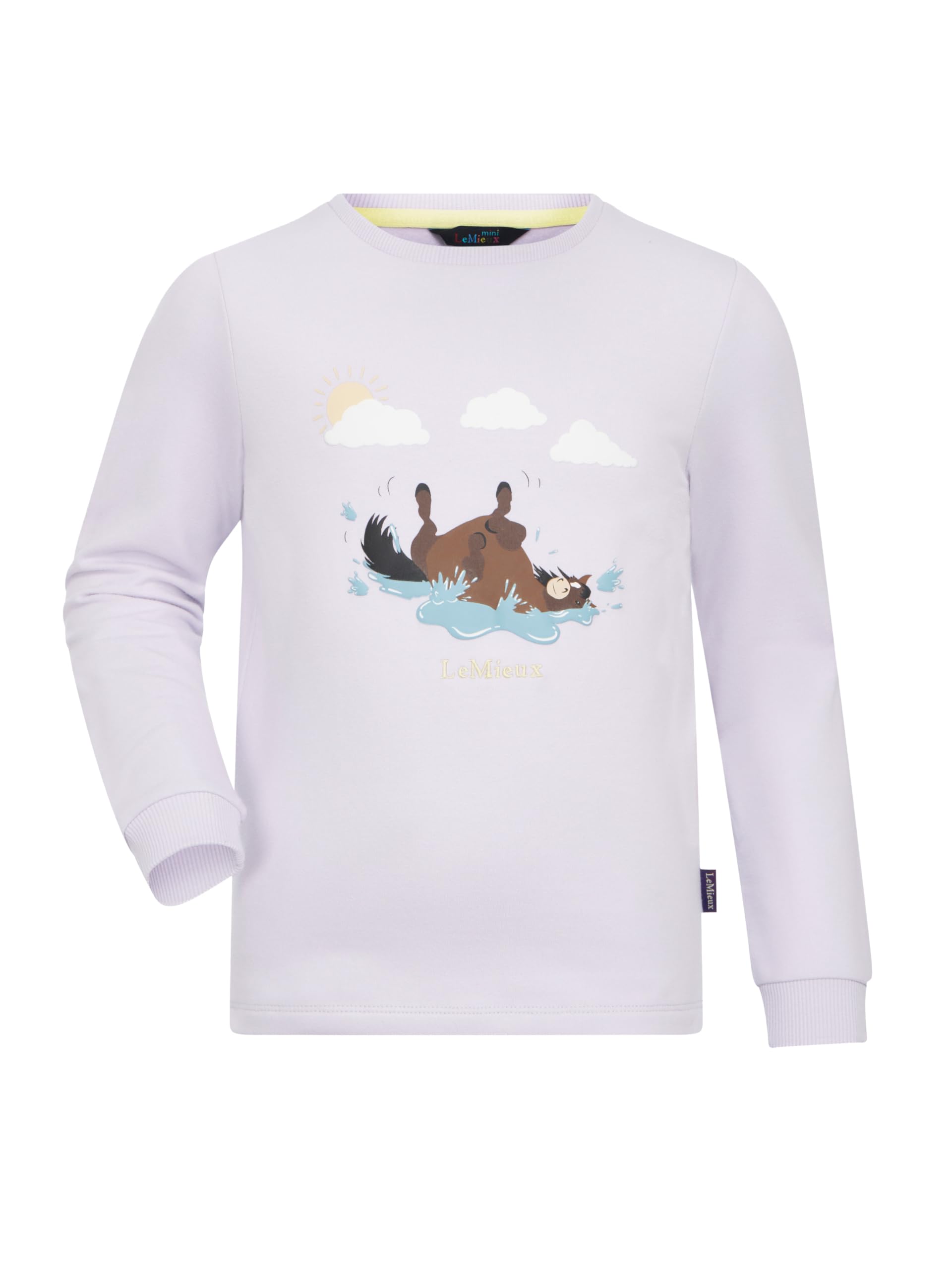 Lemieux Lilac Mini Poppy Long Sleeve Top - Super Soft Brushed Cotton - Puddle Pals Ponies - 5-6 Years