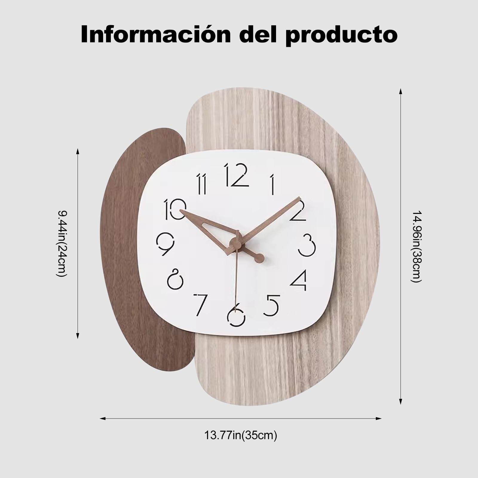 Ergocar Reloj de Pared Artístico, Moderno para Decoración del Hogar, Fuente de Alimentación por Batería