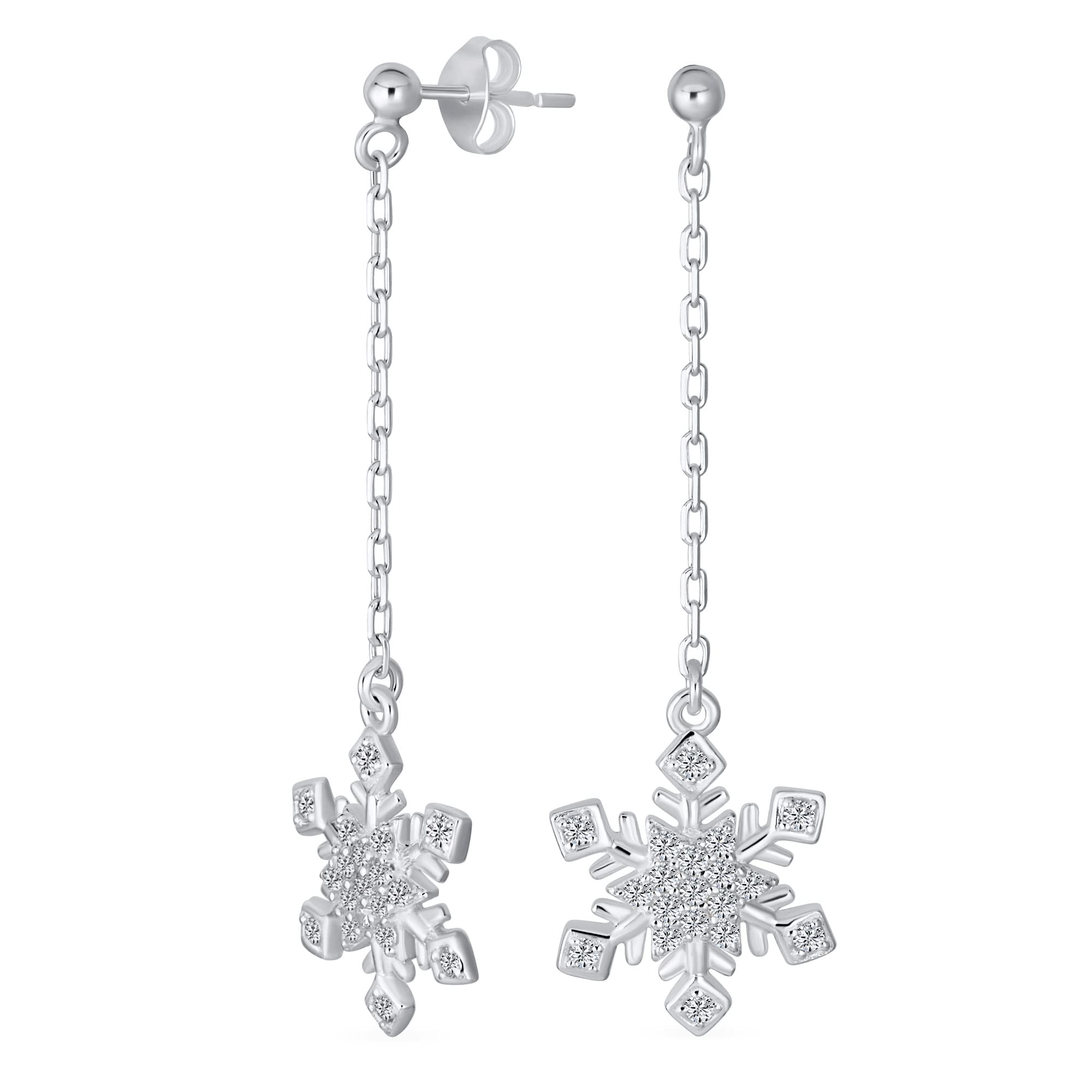 Orecchini Natale Zirconi A Goccia Orecchini A Goccia A Forma Di Fiocco Di Neve In Argento Sterling 925 Con Zirconi - Perfetti Per Natale E Le Feste Orecchini Fiocchi Neve Argento 925