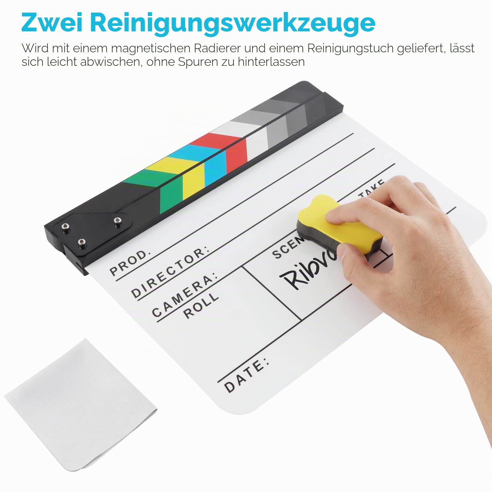 Acryl-Film-Regisseur, Schindelplatte, Fotografie, Video, TV, Aktionsszene, Schiefer mit magnetischem Tafelradierer, zwei benutzerdefinierten Stiften, Reinigungstuch und Sechskantschlüssel,
