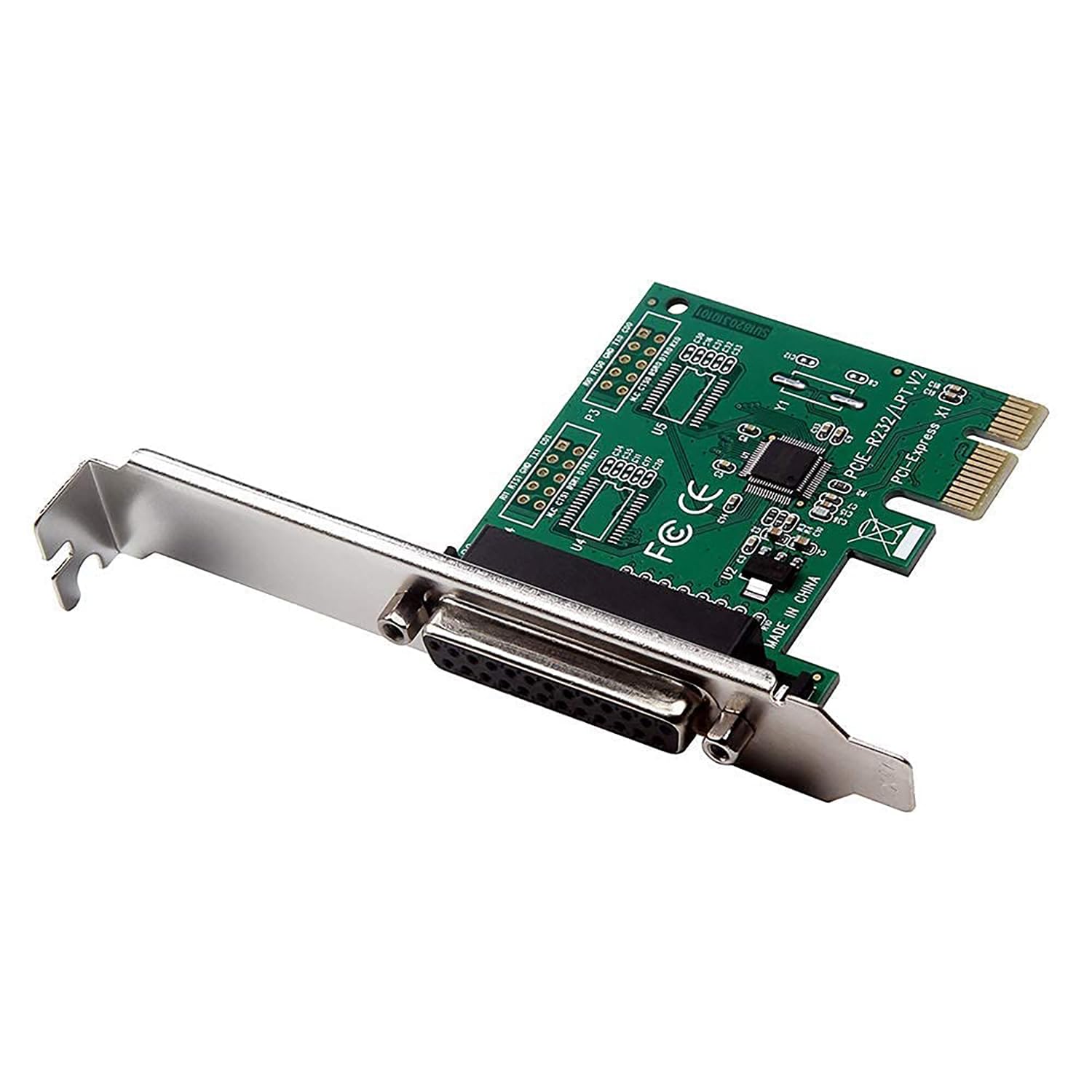 PremiumAV PCIe Parallel Port Card – 1-Port DB25 LPT1 Printer Adapter for Desktop PC – High-Speed PCI-Express Parallel Expansion Card for Windows 11/10/8/7-image-0